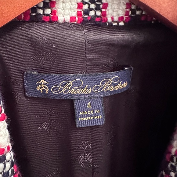 Brooks Brothers Navy, Red and White Checkered Blazer - Picture 3 of 6